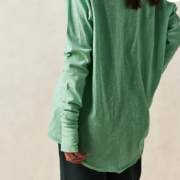 Free People We The Free Arden Extra Long Mountain Green Longsleeve Top - Picture 4 of 9